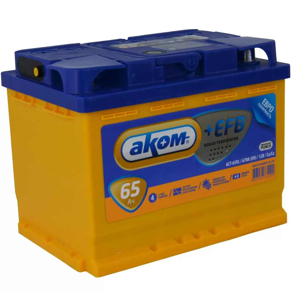 Аккумулятор AKOM +EFB 65e